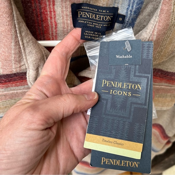 Pendleton Wm’s 100% Washable Virgin Wool Umatilla Striped Board Shirt NWT Sz S - Picture 4 of 16